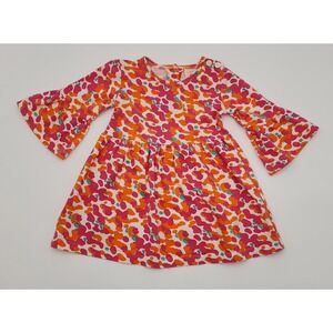 Masalababy Baby Girl Dress 6-12 Months Pink Orange‎ Bell Sleeve Cotton Blend